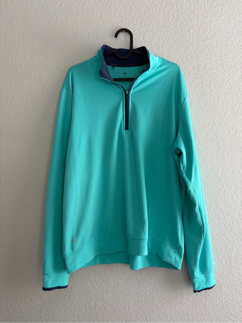 adidas Women’s Teal Half-Zip Pullover with Navy Trim